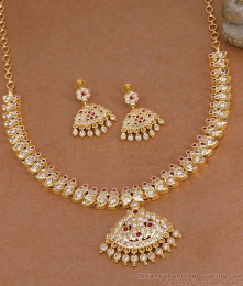 High Quality Impon Stone Necklace Set Mango Design NCKN4557