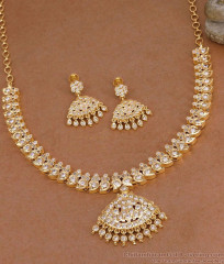 Full White Stone Mango Necklace Impon Wedding Collections NCKN4558