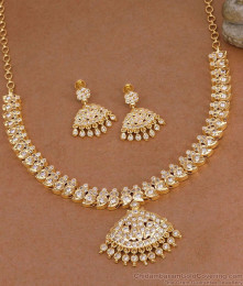 Full White Stone Mango Necklace Impon Wedding Collections NCKN4558