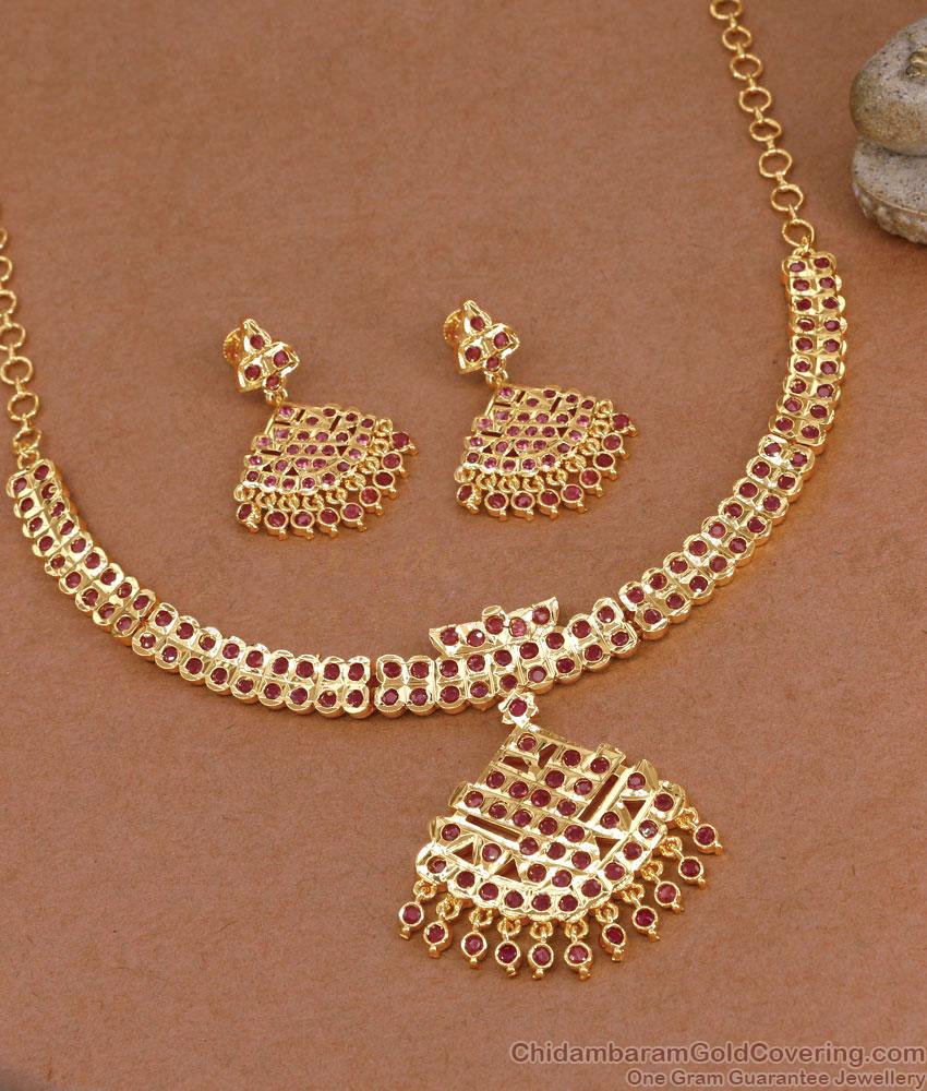 Premium Quality Impon 5 Metal Ruby Gemstone Necklace Combo Set NCKN4560 Premium Quality Impon 5 Metal Ruby Gemstone Necklace Combo Set NCKN4560