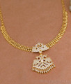 Full White Stone Dual Peacock Impon Mango Necklace For Brides NCKN4561 Full White Stone Dual Peacock Impon Mango Necklace For Brides NCKN4561
