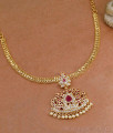 Handcrafted Impon Panchaloha Ruby Attigai Necklace Pearl Jewelry NCKN4562 Handcrafted Impon Panchaloha Ruby Attigai Necklace Pearl Jewelry NCKN4562