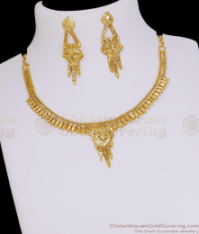 Light Weight Gold Imitation Short Necklace Earring Combo Online NCKN4566