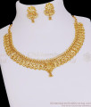 Latest Mango Pattern 2 Gram Gold Bridal Necklace With Earring NCKN4567 Latest Mango Pattern 2 Gram Gold Bridal Necklace With Earring NCKN4567