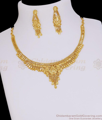 Elegant Forming Gold Mango Necklace Set Bridal Collections NCKN4568