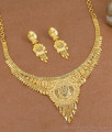 Kolkata Style Forming Gold Collar Necklace Set For Women Fashion NCKN4569