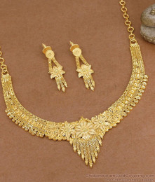 New Arrival Gold Plated Floral Necklace Drop Earrings Wedding Jewelry Set NCKN4570 New Arrival Gold Plated Floral Necklace Drop Earrings Wedding Jewelry Set NCKN4570