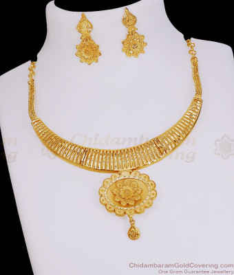 New Arrival Choker Type Dubai Gold Necklace Bridal Jewelry NCKN4571