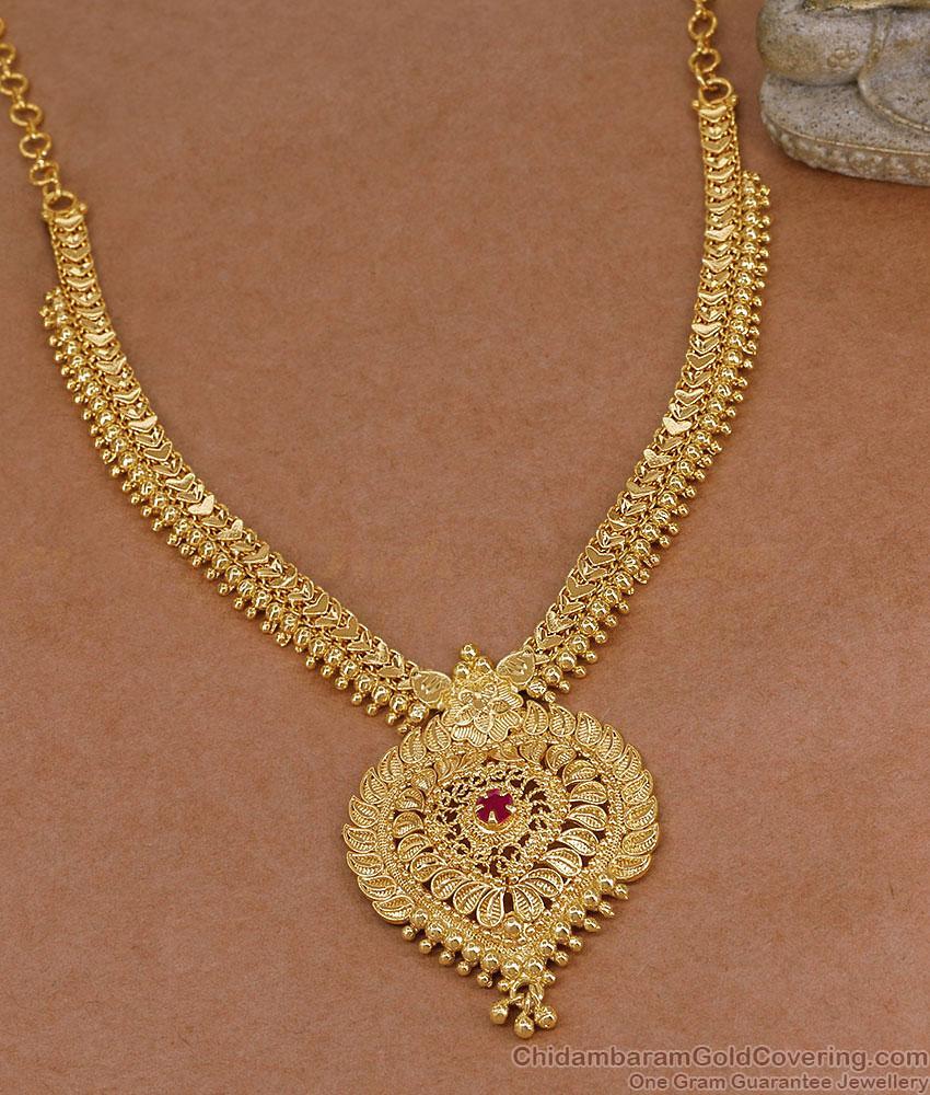 Premium Quality Gold Imitation Heart Design Ruby Stone Necklace NCKN4581 Premium Quality Gold Imitation Heart Design Ruby Stone Necklace NCKN4581