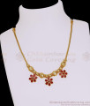 Trendy Ruby Kemp Stone Floral Pendant Necklace For Brides NCKN4583 Trendy Ruby Kemp Stone Floral Pendant Necklace For Brides NCKN4583