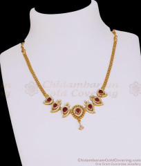 Latest Mango Design Ad Stone Gold Plated Necklace Online NCKN4585 Latest Mango Design Ad Stone Gold Plated Necklace Online NCKN4585