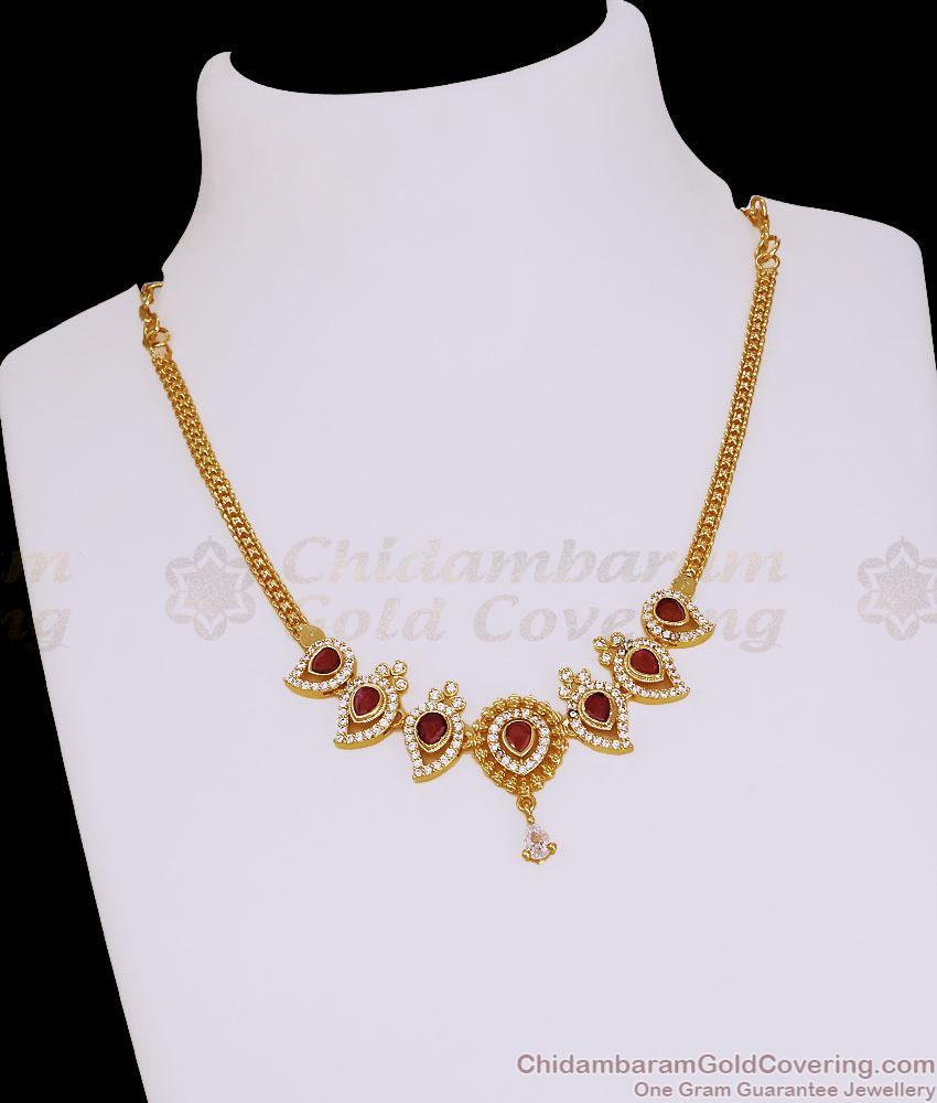 Latest Mango Design Ad Stone Gold Plated Necklace Online NCKN4585 Latest Mango Design Ad Stone Gold Plated Necklace Online NCKN4585