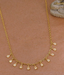 Micro Gold Plated Teardrop CZ Stone Charm Pendant Chain NCKN4600 Micro Gold Plated Teardrop CZ Stone Charm Pendant Chain NCKN4600