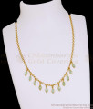 Trendy Gold Plated Green Stone Fringe Drop Necklace NCKN4602 Trendy Gold Plated Green Stone Fringe Drop Necklace NCKN4602