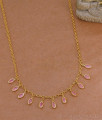 Micro Gold Plated Baby Pink Stone Drop Necklace NCKN4603 Micro Gold Plated Baby Pink Stone Drop Necklace NCKN4603