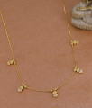 Elegant Gold Plated Multi Leaf Ruby CZ Stone Charm Chain NCKN4608 Elegant Gold Plated Multi Leaf Ruby CZ Stone Charm Chain NCKN4608