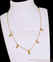 Elegant Gold Plated Multi Leaf Ruby CZ Stone Charm Chain NCKN4608 Elegant Gold Plated Multi Leaf Ruby CZ Stone Charm Chain NCKN4608