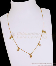 Elegant Gold Plated Multi Leaf Ruby CZ Stone Charm Chain NCKN4608 Elegant Gold Plated Multi Leaf Ruby CZ Stone Charm Chain NCKN4608