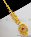 Glorious Ruby Stone Dollar Design Gold Plated Bridal Mang Patti Nethichutti NCHT113