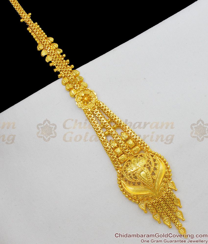 Excellent Droplet Model Gold Forming Maang Tikka Bridal Jewelry Set New Arrival NCHT120