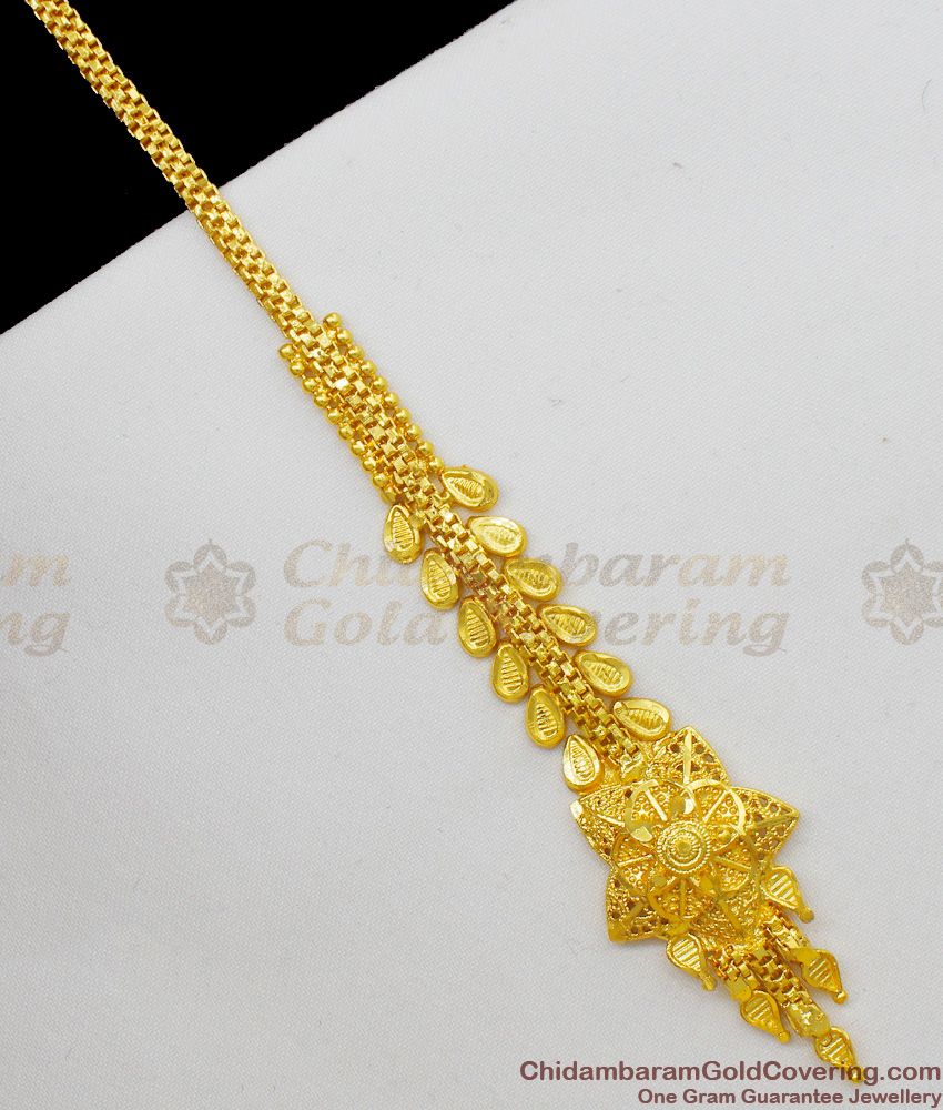 Star Flower Design Gold Forming Design Maang Tikka Bridal Hair Ornament NCHT123
