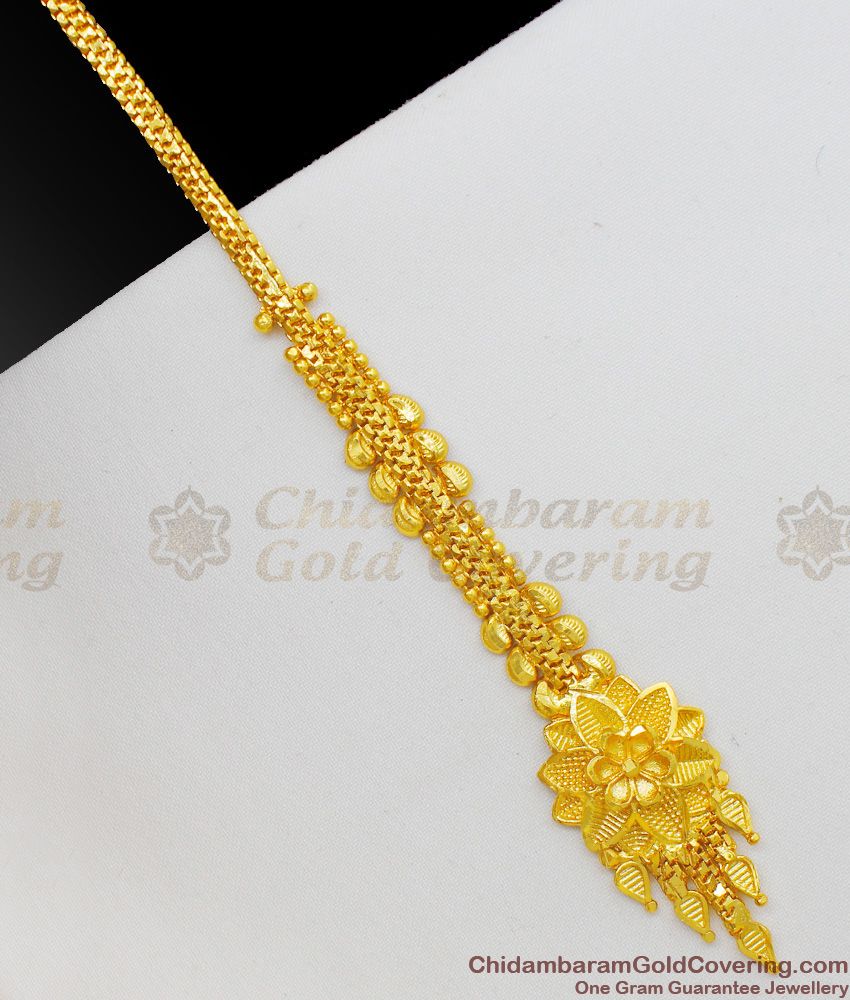 Lotus Flower Pattern Gold Forming Papadi Billa Wedding Collection Jewelry NCHT128