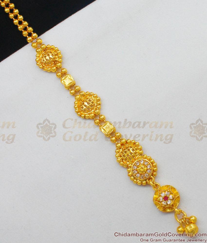 One Gram Gold Nethichutti New Arrival Hair Ornament For Party Wear