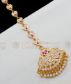 Fancy Stone Pattern Gold Impon Wedding Collection Nethichutti For Girls NCHT154