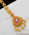Grand Swan Design Gold Plated With Multi Color Stones Papadi Billa Jewelry NCHT164