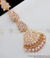 Classic White Gati Stones Ayimpon Gold Papadi Billa Hair Ornament For Ladies NCHT170