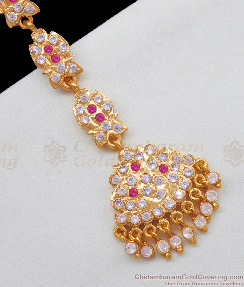 Small Dollar Ayimpon Nethichutti Gold Papadi Billa Hair Ornament For Marriage NCHT178