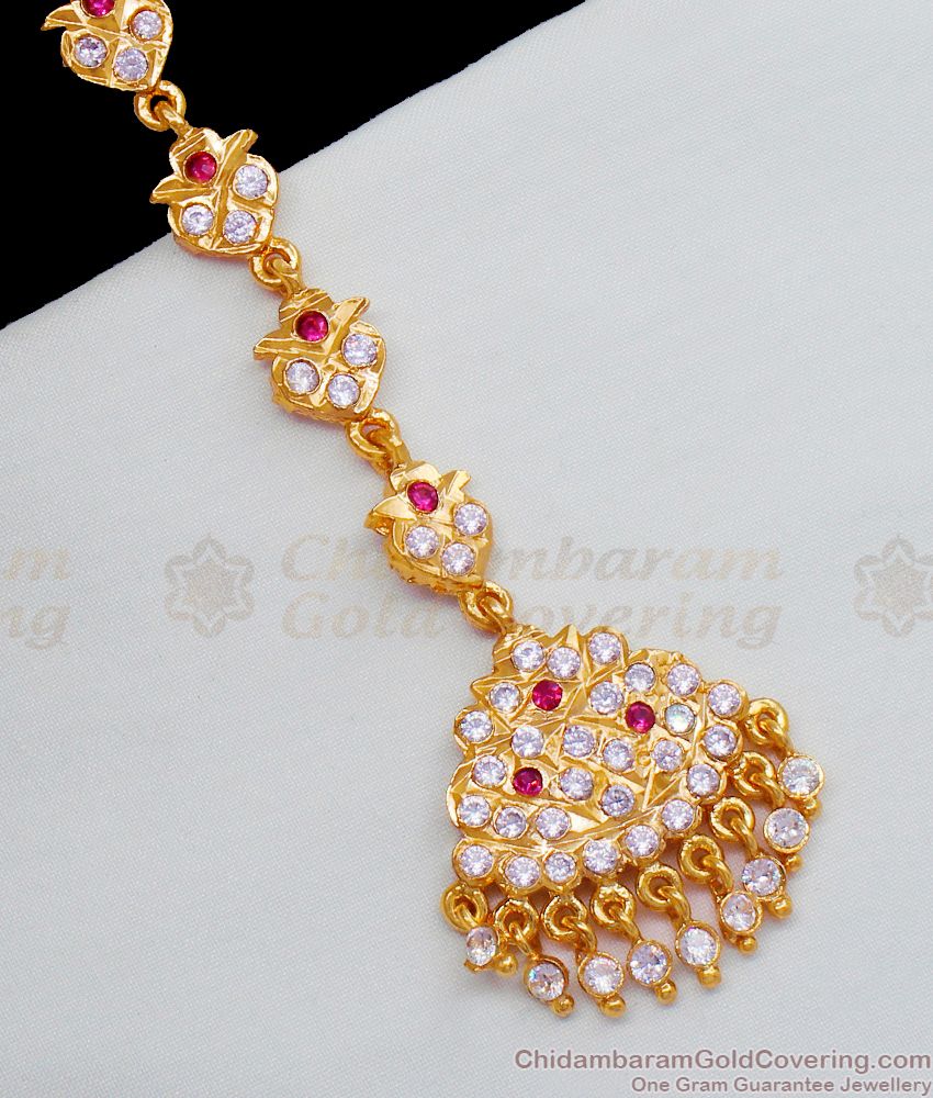 Thin Impon Five Metal Jewelry Mang Tikka Bridal Ornament NCHT188