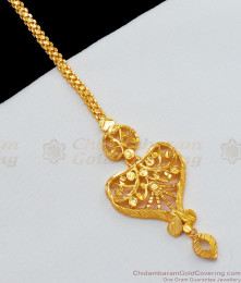 Gold Heart Design Dollar Type Gold Nethichutti Ladies Hair Ornament NCHT191