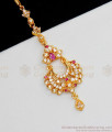 New Arrival AD Ruby White Stone Gold Nethichutti For Wedding NCHT202