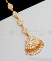 Sparkling White Stone Impon Gold Nethichutti For Bridal Wear NCHT204