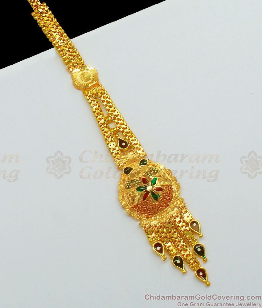 Real Gold Pattern Gold Forming Nethichutti Jewelry For Marriage NCHT207