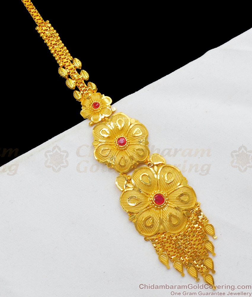 One Gram Gold Forming Nethichutti Jewelry For Marriage NCHT235