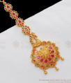 Grand Multi Stone One Gram Gold Manga Tikka For Bridal Wear NCHT241