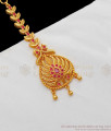 Beautiful Peacock Ruby Stone Gold Nethichuti For Women NCHT244