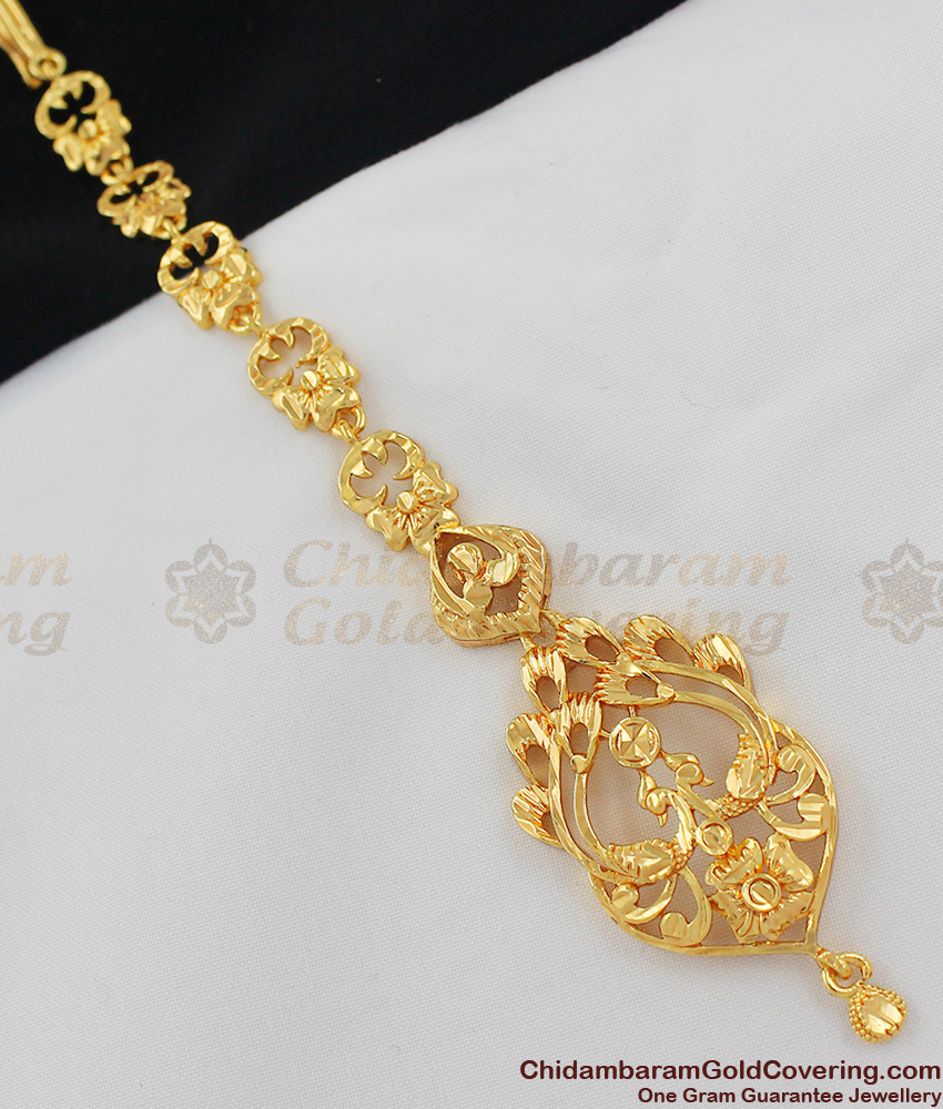 Dull Gold Finish Peacock Design Nethi Sutti/ Maang Tikka for Women NCHT25 Dull Gold Finish Peacock Design Nethi Sutti/ Maang Tikka for Women NCHT25