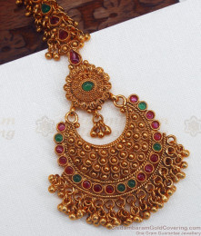 Chandbali Big Maang Tikka Temple Nethichuti Antique Jewellery NCHT269 Chandbali Big Maang Tikka Temple Nethichuti Antique Jewellery NCHT269
