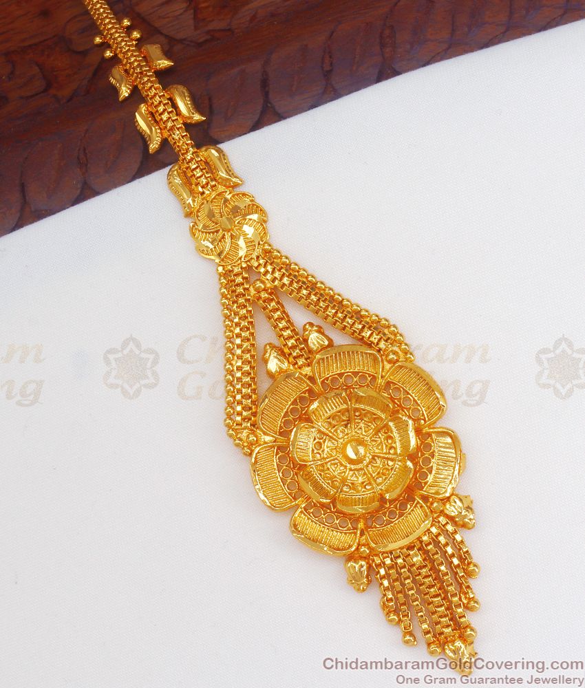 24K Gold Maang Tikka Design Tradition Tikka Jewelry NCHT295