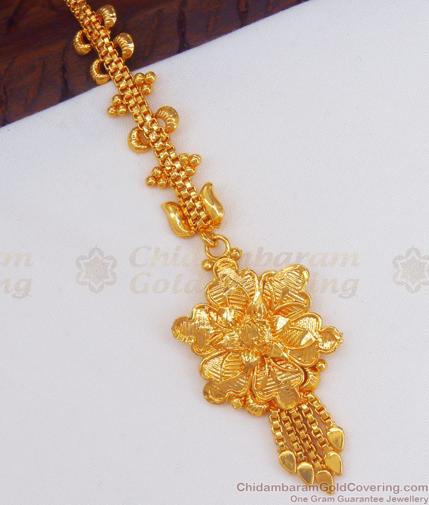 Floral Gold Plated Nethichutti Light Weight Collection NCHT297