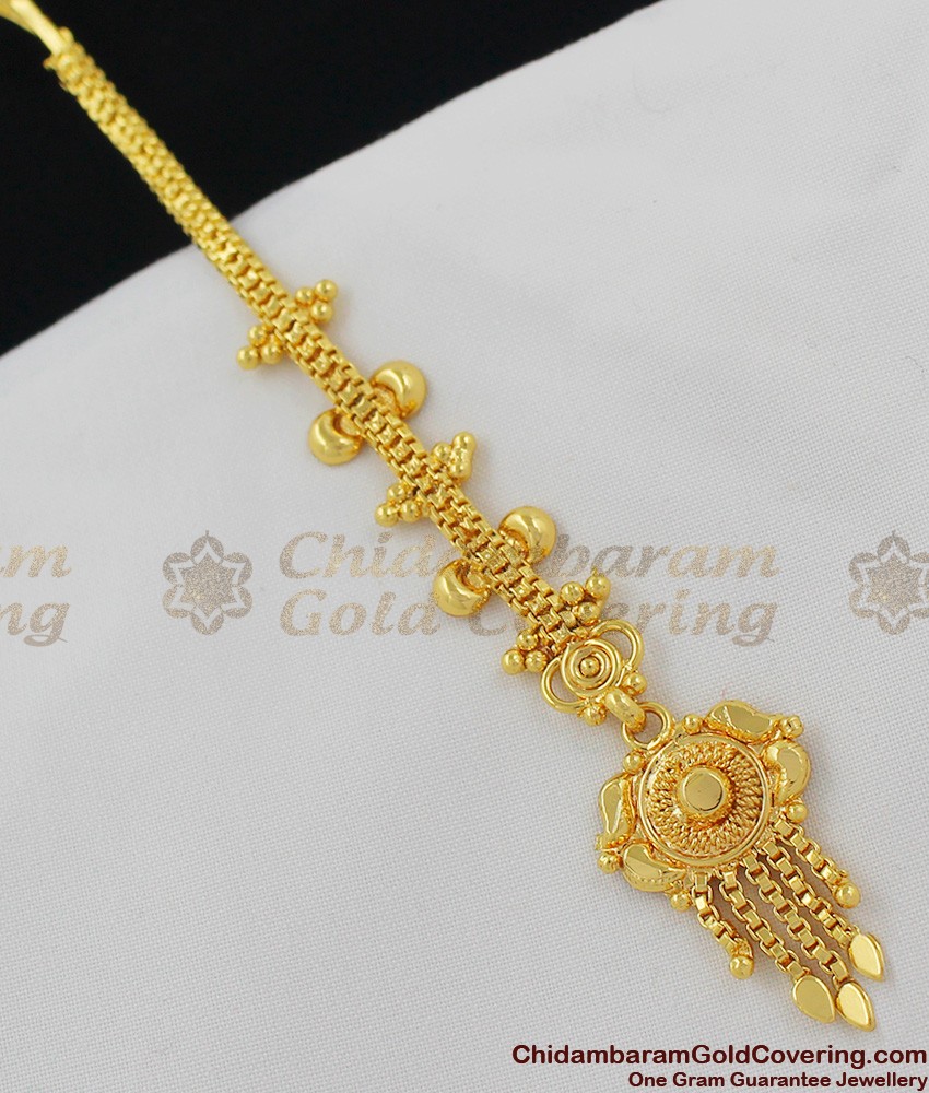 Traditional Simple Gold Design Nethichutti For Women NCHT33