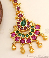 Latest Kemp Stone Bridal One Gram Gold Nethichutti Shop Online NCHT330 Latest Kemp Stone Bridal One Gram Gold Nethichutti Shop Online NCHT330