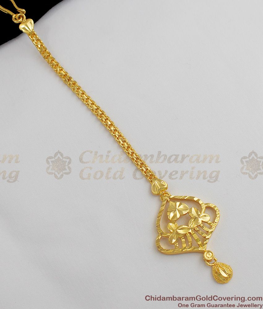 Simple Leaf Design Gold Plated Nethichutti Collection NCHT35