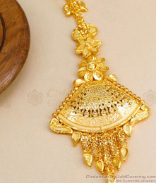 Real Gold Design Maang Tikka Wedding Design For Brides NCHT362
