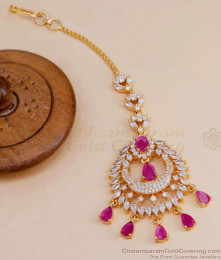 Attractive Uncut Diamond Maang Tikka Gold Design For Bride NCHT372
