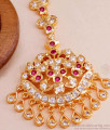 Buy Ruby White Stone Maang Tikka 5 Metal Jewelry For Function NCHT395 Buy Ruby White Stone Maang Tikka 5 Metal Jewelry For Function NCHT395