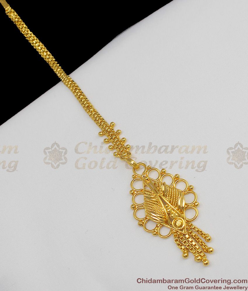Papidi Billa Gold Plated Traditional Maang Tikka Dropping Design Online NCHT40